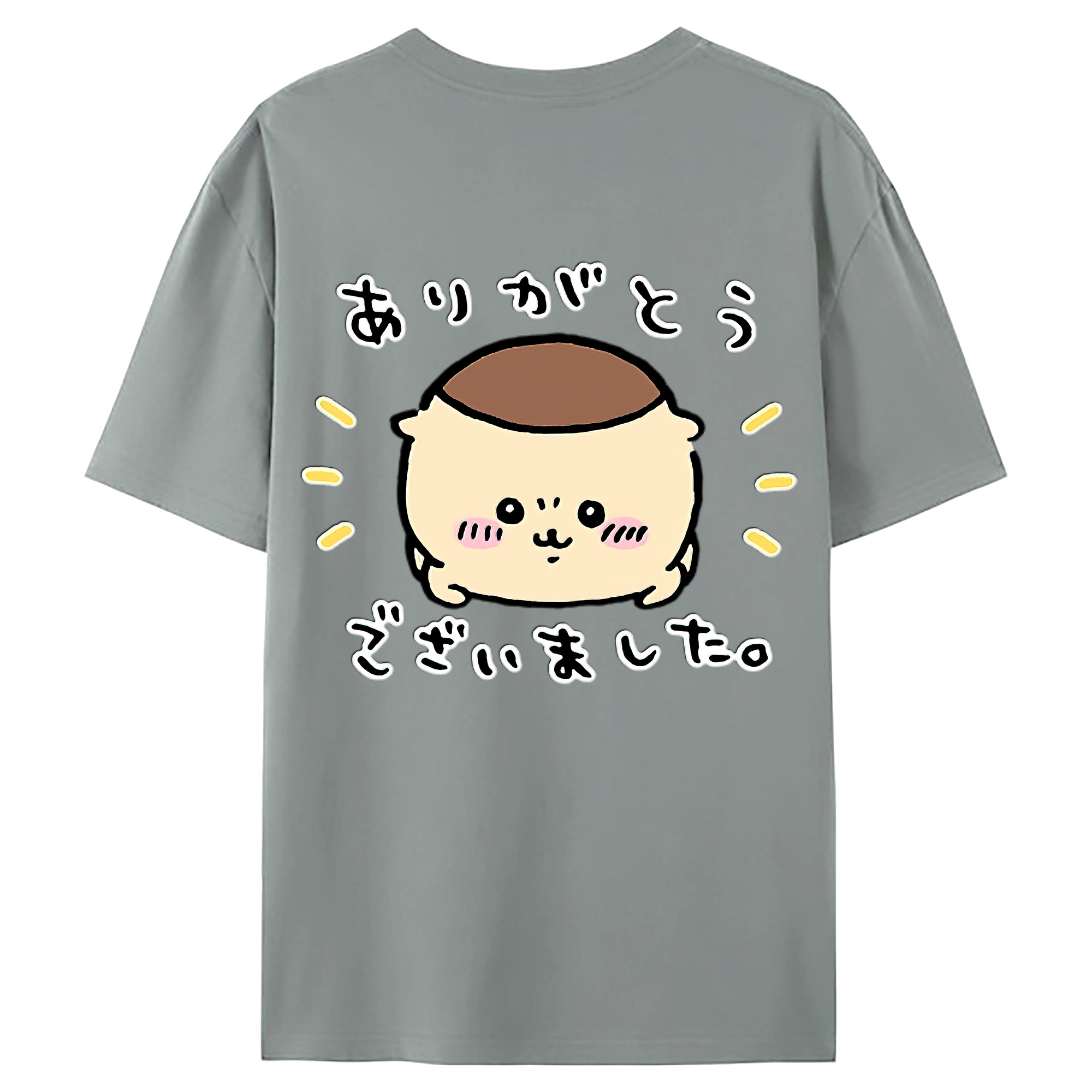 （画像用） ちいかわ くりまんじゅう Chii-kawa kuri manjū 綿100％ メンズ半袖Tシャツ（バックプリント） 通気性